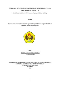 PERILAKU BULLYING SISWA SEKOLAH MENENG AH ATAS DI LINGKUNGAN SEKOLAH